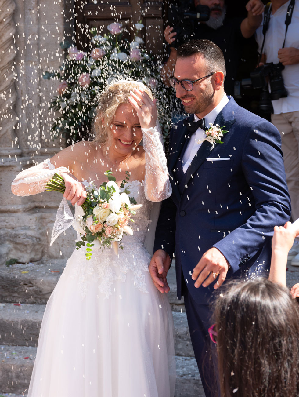 Colourful wedding flowers in Le Marche, Italy