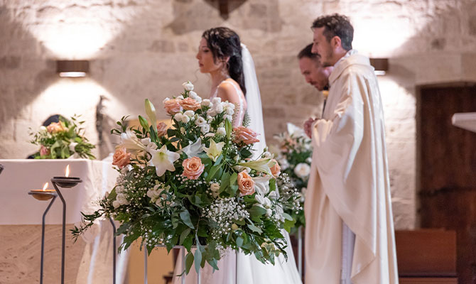 Harmony Peach wedding flowers in Ascoli Piceno