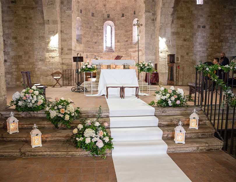 Floral decoration in the church of Santi Vincenzo e Anastasio